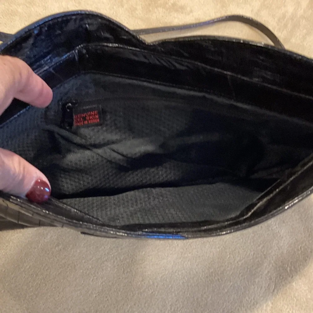 Eel Skin‎ Black Crossbody or Clutch Bag Purse Unbranded Vintage